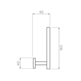 Axus Spare Streamline Toilet Roll Holder - Chrome